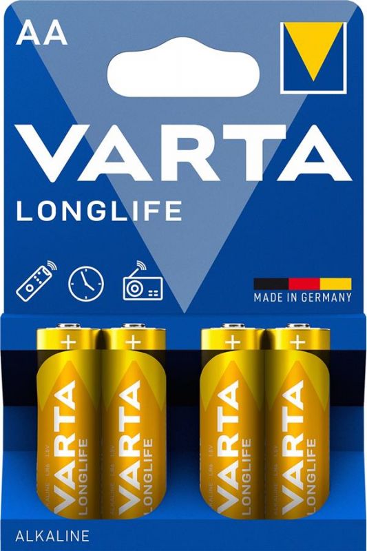 Батарейка Varta Longlife лужна AA блістер, 4 шт
