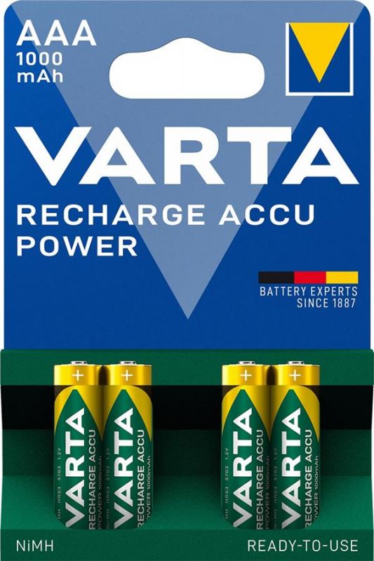 Акумулятор Varta NI-MH Power AAA 1000мА•г, 4шт