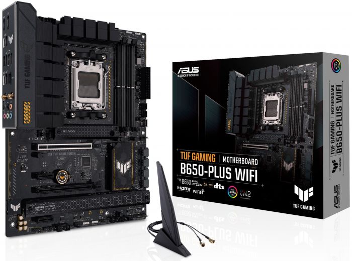 Материнcька плата ASUS TUF GAMING B650-PLUS WIFI sAM5 B650 4xDDR5 M.2 USB HDMI DP Wi-Fi BT ATX