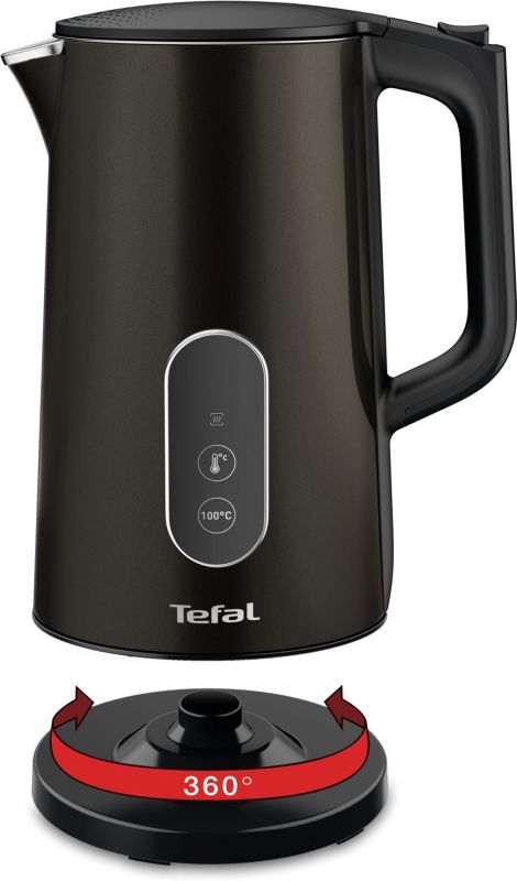 Електрочайник Tefal Digital 1.7л, з подвійними стінками, 5 темп.реж, чорний