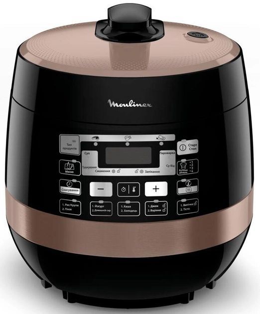 Мультиварка-скороварка Moulinex Quickchef, 1000Вт, чаша-5л, сенсорне керув., пластик, чорний