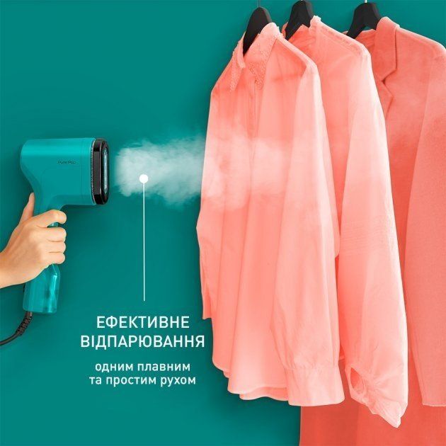 Відпарювач Tefal компактний Pure Pop, 1300Вт, 70мл, постійна пара - 20гр, зелений