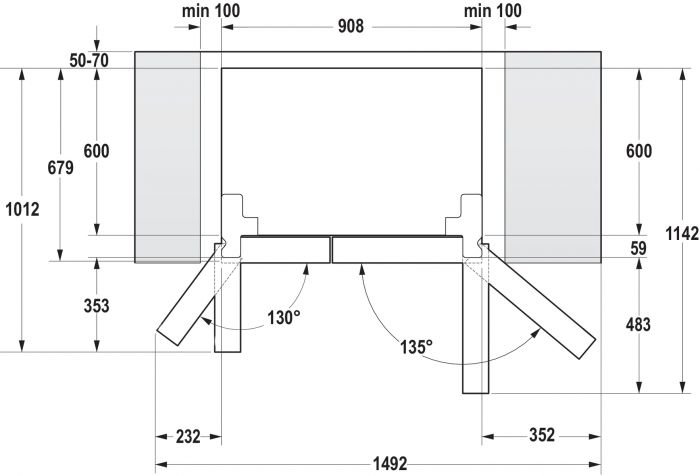 Холодильник Gorenje SBS, 179x68x91см, 2 дв., Х- 368л, М- 167л, A++, NF Plus,  Інвертор, диспенсер, Дисплей, сірий