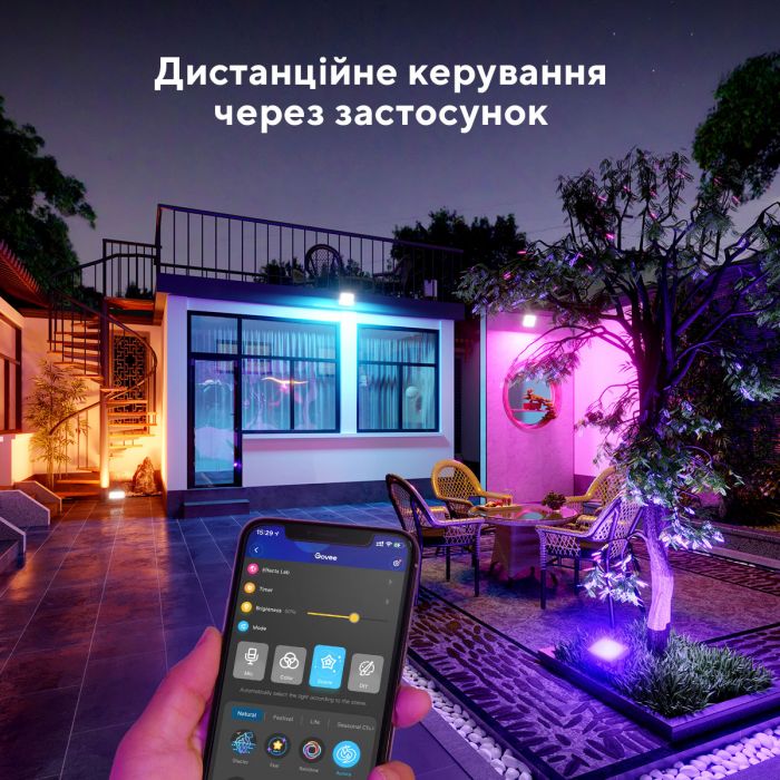 Набір настінних світильників Govee H7060 LED Smart Flood Lights, 4шт, RGBICWW, WI-FI/Bluetooth, чорний Набір настінних світильників Govee H7060 LED Smart Flood Lights, 4шт, RGBICWW, WI-FI/Bluetooth, чорний