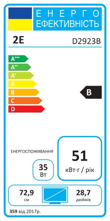 Монітор 2E 28.7" D2923B 2xHDMI, DP, MM, IPS, 2560x1080, 21:9, 75Hz, FreeSync