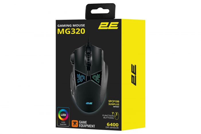 Миша 2E GAMING MG320, RGB, USB-A, чорний