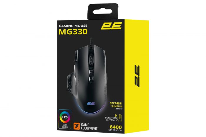 Миша 2E GAMING MG330, RGB, USB-A, чорний