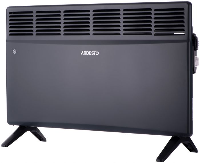 Конвектор електричний ARDESTO CH-2000MCA, 2000 Вт, 20 м2, закритий нагрів. елемент, IP24, мех. керування, антрацит матовий
