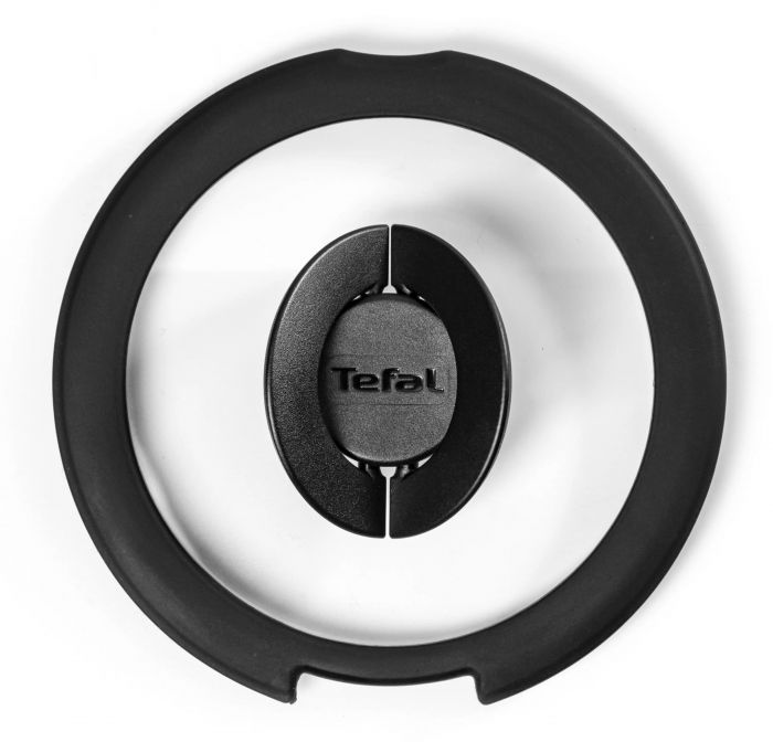 Кришка Tefal Ingenio 24см, скло, силікон, прозоро-чорний