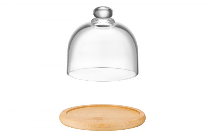 Блюдо з кришкою ARDESTO, 12см, бамбук, скло, прозорий
