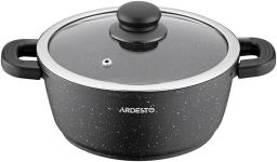 Каструля зі скляною кришкою ARDESTO Gemini Anzio, 2.5л, алюміній, чорний