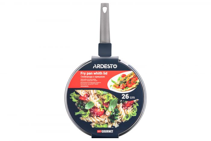 Сковорода глибока з кришкою Ardesto Gemini Gourmet Apulia, 26см, алюміній, сірий