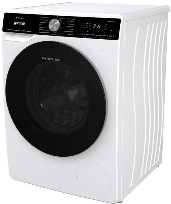 Пральна машина Gorenje фронтальна, 10,5кг, 1400, A+++, 60см, дисплей, інвертор, пара, Wi-Fi, підсвітка барабану, білий