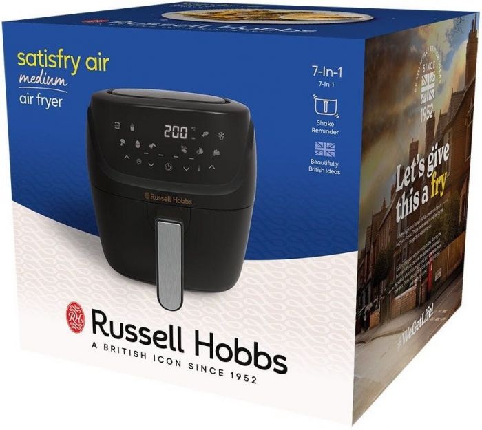 Мультипіч Russell Hobbs SatisFry Air Medium, 1350Вт, чаша-4л, сенсорне керув., алюміній/пластик,чорно-сірий