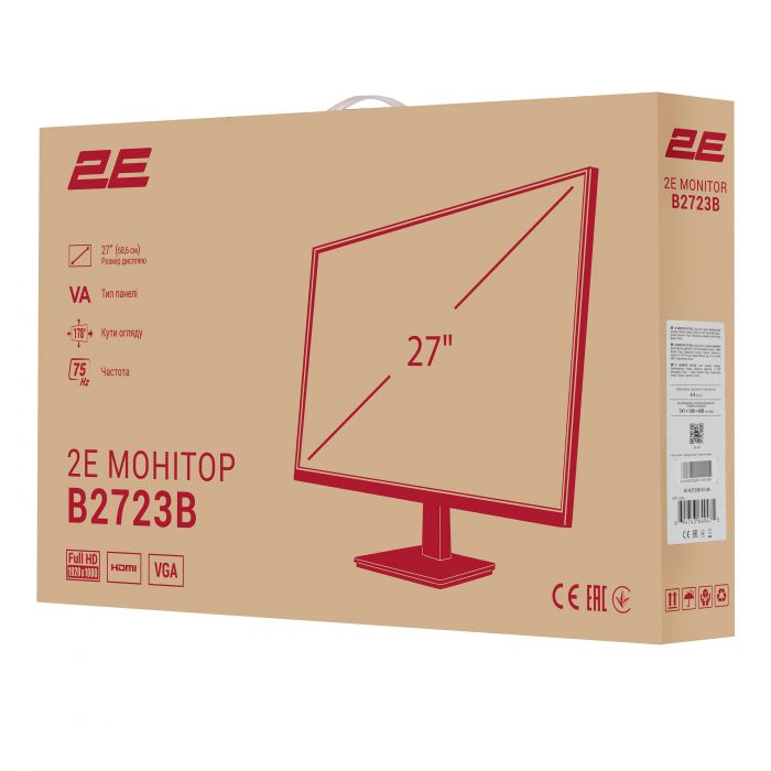 Монітор 2E 27" B2723B D-Sub, HDMI, VA, 75Hz
