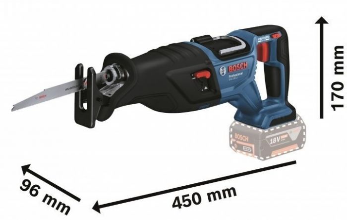 Пила шабельна акумуляторна Bosch GSA 185-LI 18В пропил 230мм хід 28мм 3.2кг без АКБ та ЗП