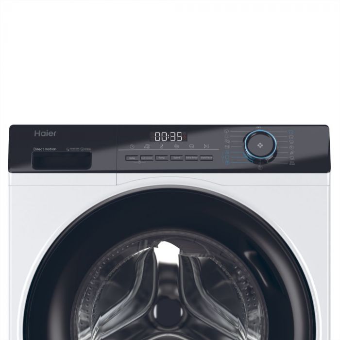 Пральна машина Haier фронтальна, 7кг, 1200, A+++, 44см, дисплей, пара, інвертор, люк чорний, прямий привід, білий