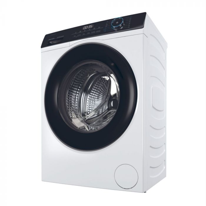 Пральна машина Haier фронтальна, 7кг, 1200, A+++, 44см, дисплей, пара, інвертор, люк чорний, прямий привід, білий