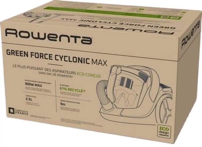 Пилосос Rowenta контейнерний Green Force Cyclnic Max, 900Вт, конт пил -2.6л, НЕРА, чорний