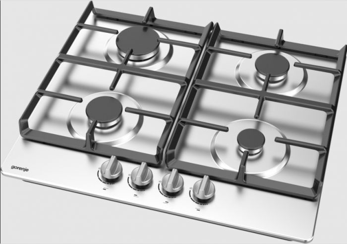 Варильна поверхня Gorenje газова, 60см, чавун, газконтроль, нерж