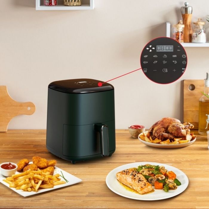 Мультипіч Tefal Easy Fry Max, 1500Вт, чаша-5л, сенсорне керув., 10 програм, пластик, темно-зелений