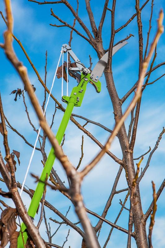 Сучкоріз висотний з ножівкою Verto, контактний, храповий механізм, d 30мм (сумісний зі штангою телескопічною 15g261)