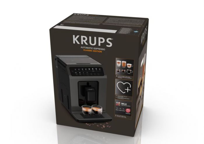 Кавомашина Krups Evidence Classic, 2.3л, зерно, автомат.капуч, дисплей, авторецептів -8, сенсор.керування, чорний