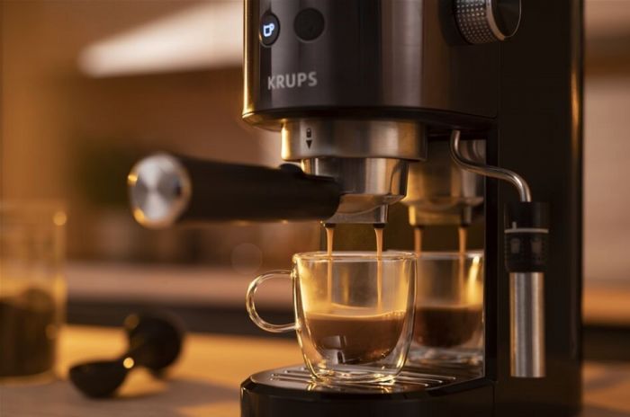 Кавоварка Krups ріжкова Virtuoso + 1л, мелена, ручний капучинатор, 15 бар, чорний