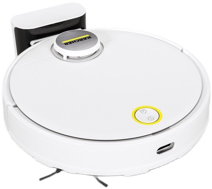 Робот-пилосос Karcher RCV 3, 400Вт, h=9.4см, вологе прибирання, конт пил -0.5л, вода -0.17л, автон. робота до 120хв, вага-3.7кг, НЕРА, білий