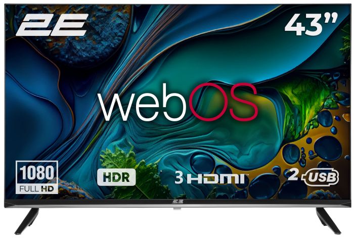 Телевізор 43" 2E LED FHD 60Hz Smart WebOS Black