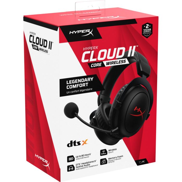 Гарнітура ігрова HyperX Cloud II Core, WL/USB-A, чорний