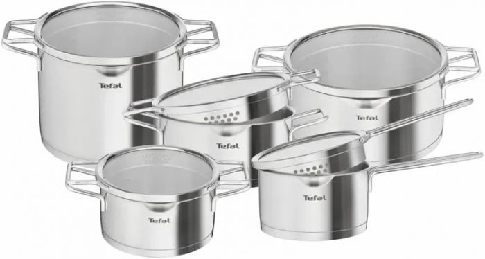 Набір посуду Tefal Nordica, 10пр., нержавіюча сталь, скло