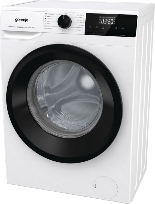 Пральна машина Gorenje фронтальна, 7кг, 1200, A+++, 43,5см, дисплей, пара, інвертор, білий