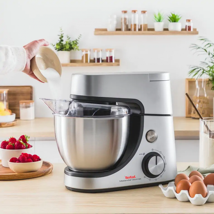 Кухонна машина Tefal Masterchef Gourmet 1100Вт, чаша-нержавіюча сталь, корпус-метал, насадок-6, сірий