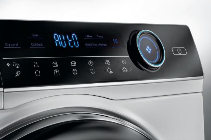 Сушильна машина Haier тепловий насос, 9кг, A++, 59,5см, дисплей, пара, білий