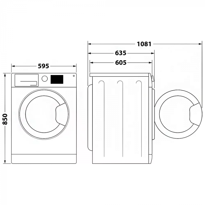 Прально-сушильна машина Whirlpool фронтальна, 11(7)кг, 1600, A, 60см, дисплей, пара, інвертор, білий