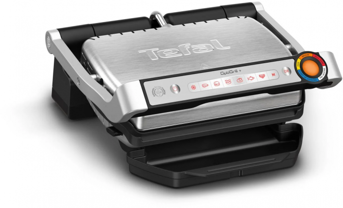 Гриль Tefal притискний OptiGrill+ 2000Вт, темп. режимів-4, знімні пластини, алюміній, метал