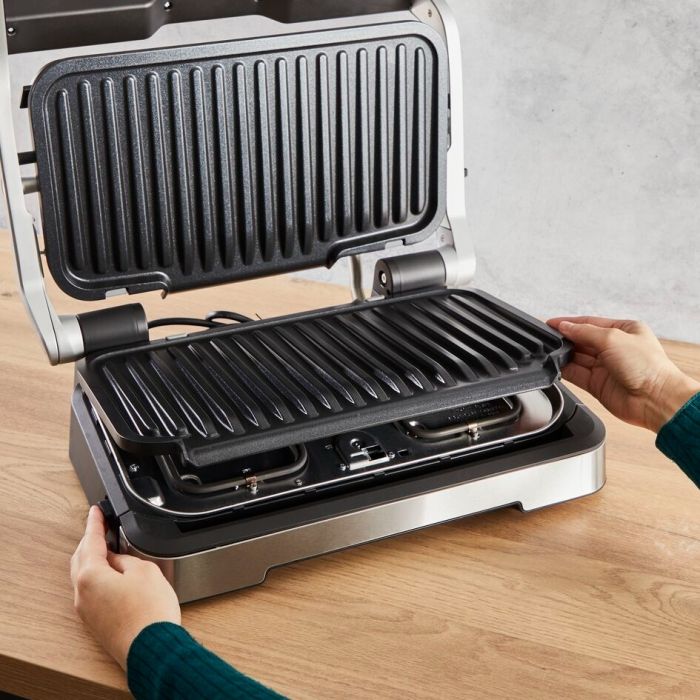 Гриль Tefal прижимний OptiGrill 2in1 XL 2200Вт, темп. режимів-4, з`ємні пластини, сенсор товщини продуктів, метал