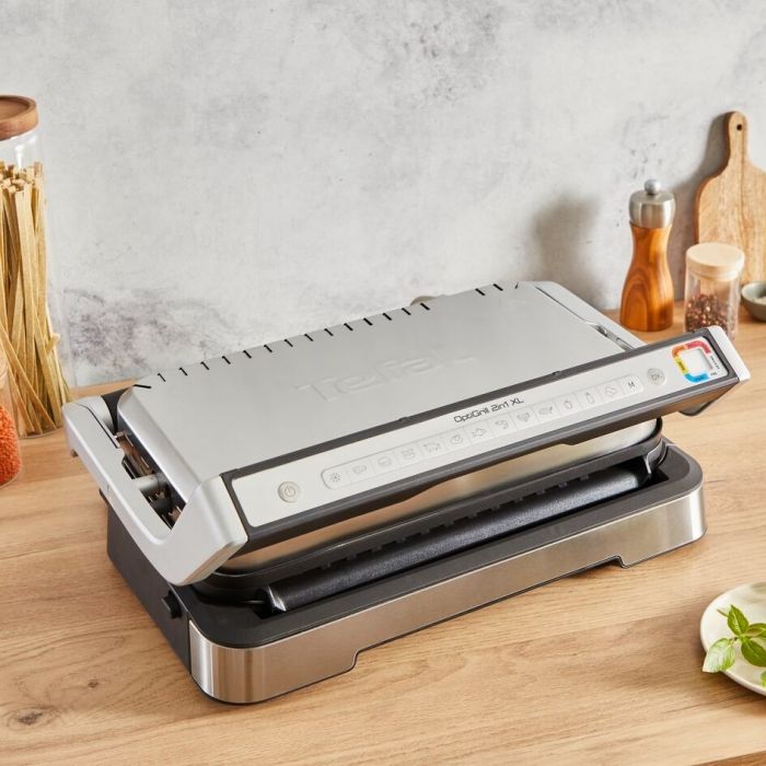 Гриль Tefal прижимний OptiGrill 2in1 XL 2200Вт, темп. режимів-4, з`ємні пластини, сенсор товщини продуктів, метал