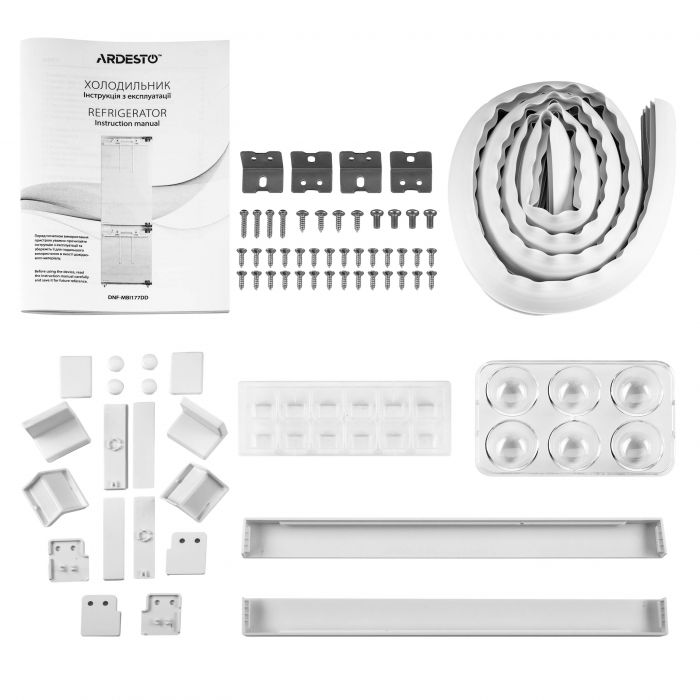 Холодильник ARDESTO вбуд. з нижн. мороз., 177x54.5x54, xолод.відд.-180л, мороз.відд.-68л, 2дв., А+, NF, door-on-door, білий