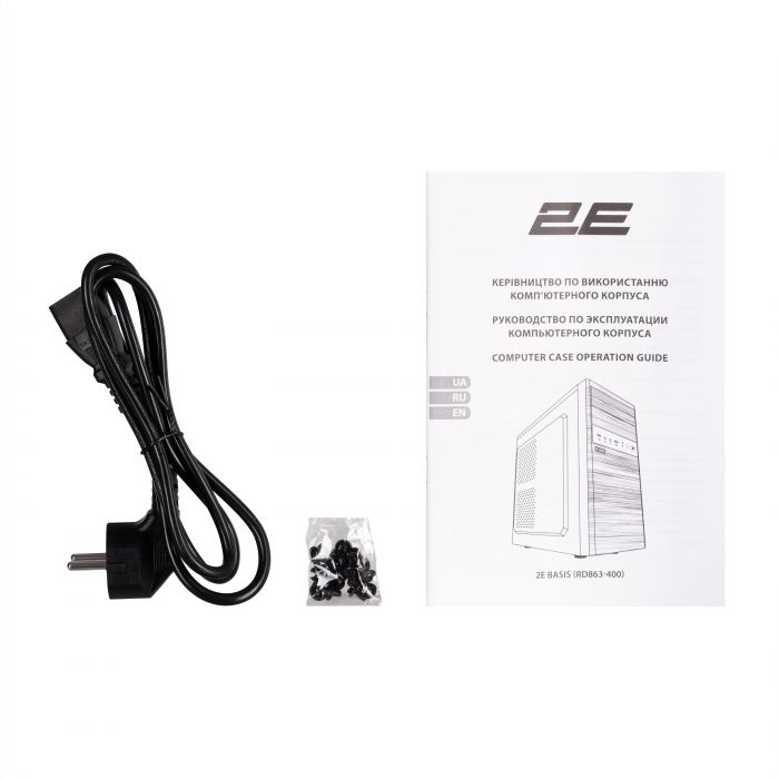 Корпус 2E Basis RD863-400 з БЖ 2E ATX400W, 2xUSB2.0, VGA 320мм, mATX, чорний