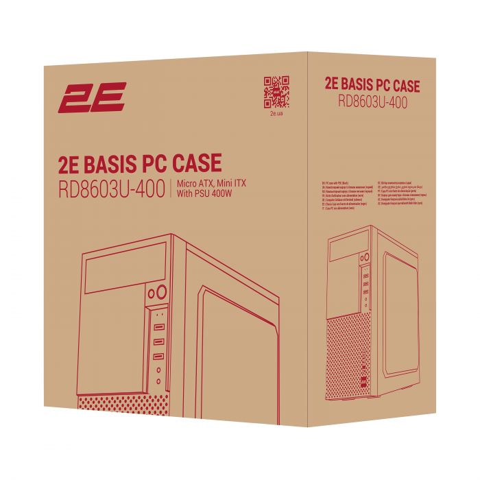 Корпус 2E Basis RD8603U-400 з БЖ 2E ATX400W, 1xUSB3.0, 2xUSB2.0, VGA 320мм, mATX, чорний