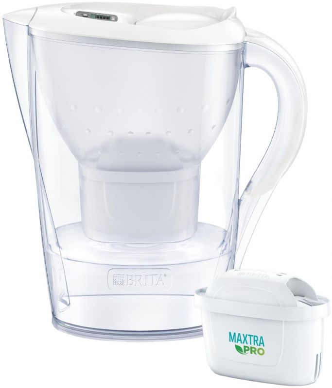 Фільтр-глечик Brita Marella Memo MXPro 2.4л (1.4л очищеної води) з фільтр-картриджем, білий