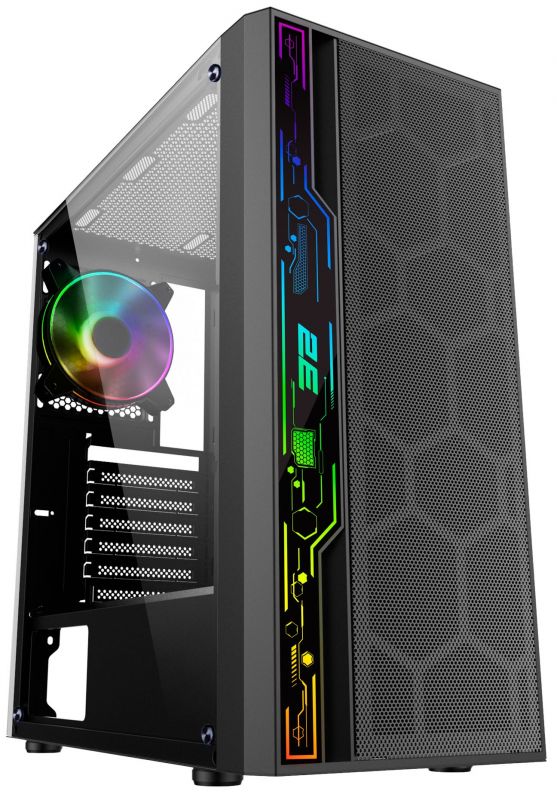 Корпус 2E GAMING Spero G2052 без БЖ 2xUSB3.0, 1xUSB2.0, 1x120мм ARGB, 2x120мм, VGA 345мм, LCS ready, TG Side Panel, ATX, чорний