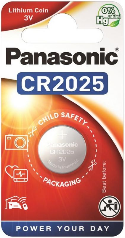 Батарейка Panasonic літієва CR2025 блістер, 1 шт.