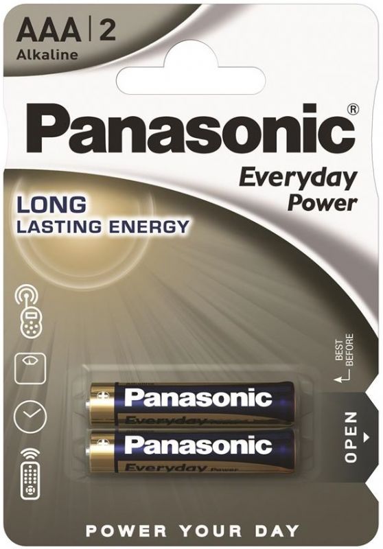 Батарейка Panasonic EVERYDAY POWER лужна AAА блістер, 2 шт.