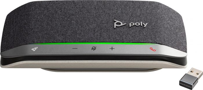 Спікерфон Poly Sync 20+ з адаптером BT700, 2 x Bi-Mic, радіус 2 м, 1 х динамік, сертифікат Microsoft Teams, USB-A, Bluetooth, сірий