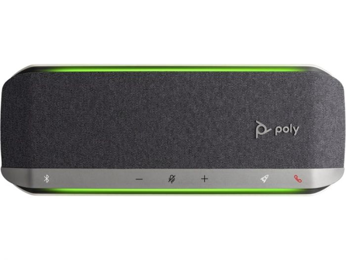 Спікерфон Poly Sync 40+ з адаптером BT700A, 3 x Bi-Mic, радіус 2,5 м, 1 х динамік, USB-A, USB-C, Bluetooth, сірий