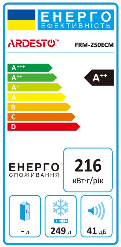 Морозильна скриня ARDESTO, 249л, А++, ST, диспл зовн., режим холодильника, білий