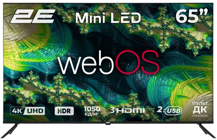 Телевізор 65" 2E MiniLED 4K 60Hz Smart WebOS Black